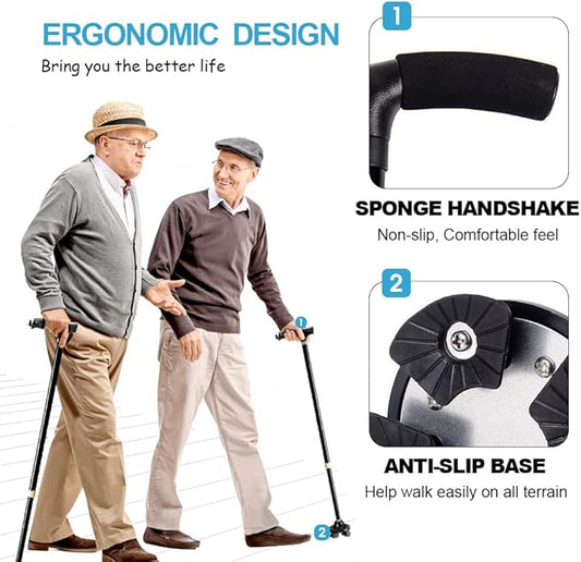 Foldable Walking Cane with LED Light